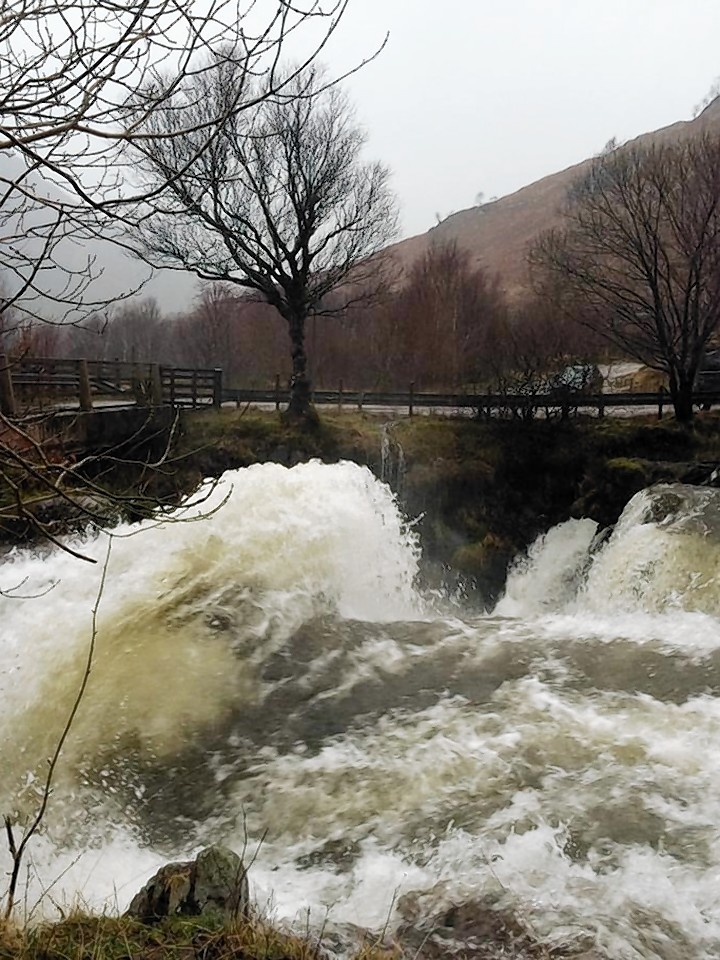 Lochaber Mountain Rescue's footage of the thundering water down the Nevis
