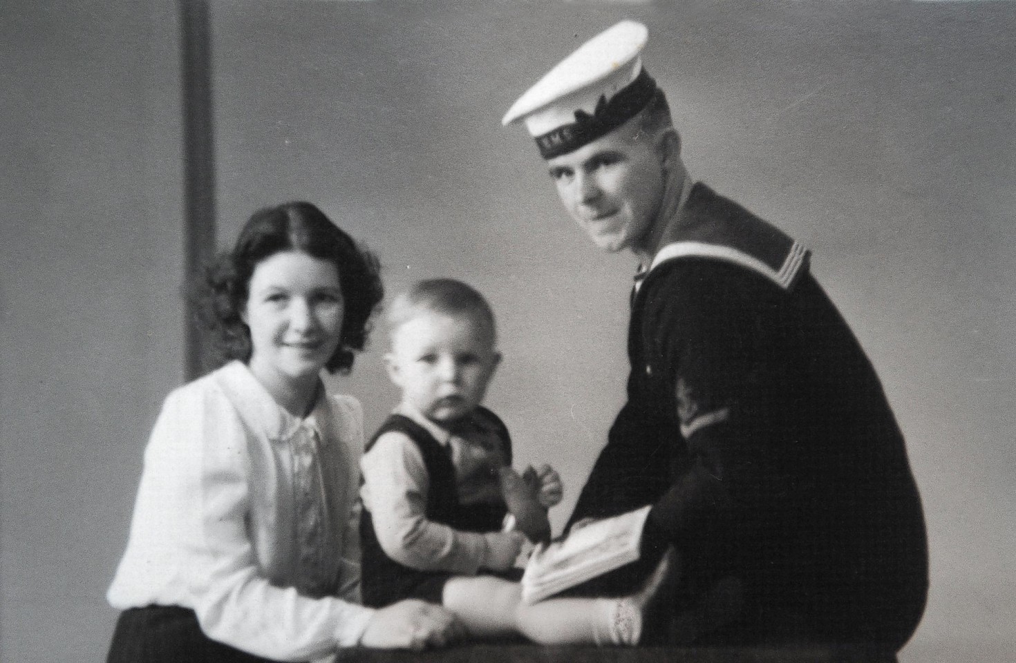 Mr Lownie meeting his 20-month-old son Edward for the first time.