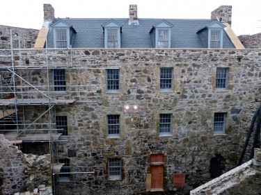 The scaffolding has been removed from the north range of Mingary Castle to reveal its elegant facade