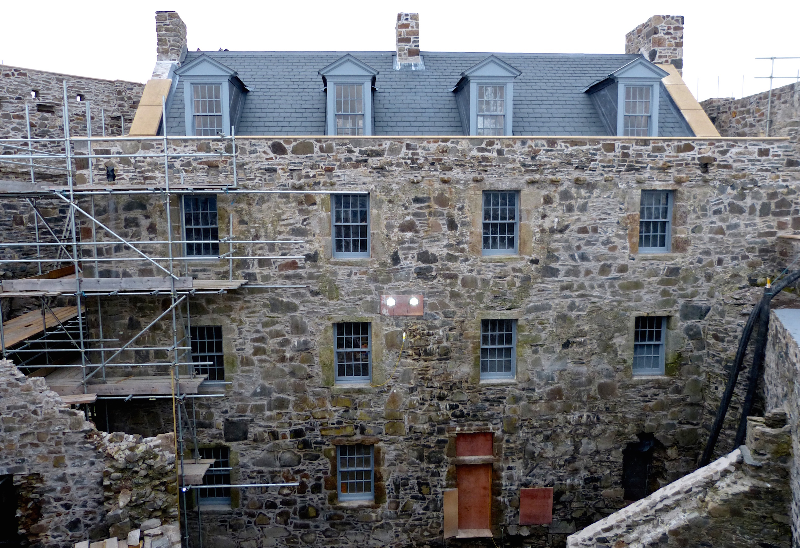 The scaffolding has now been removed from the north range of Mingary Castle to reveal its elegant facade