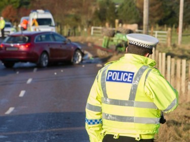 Police at scene of crash