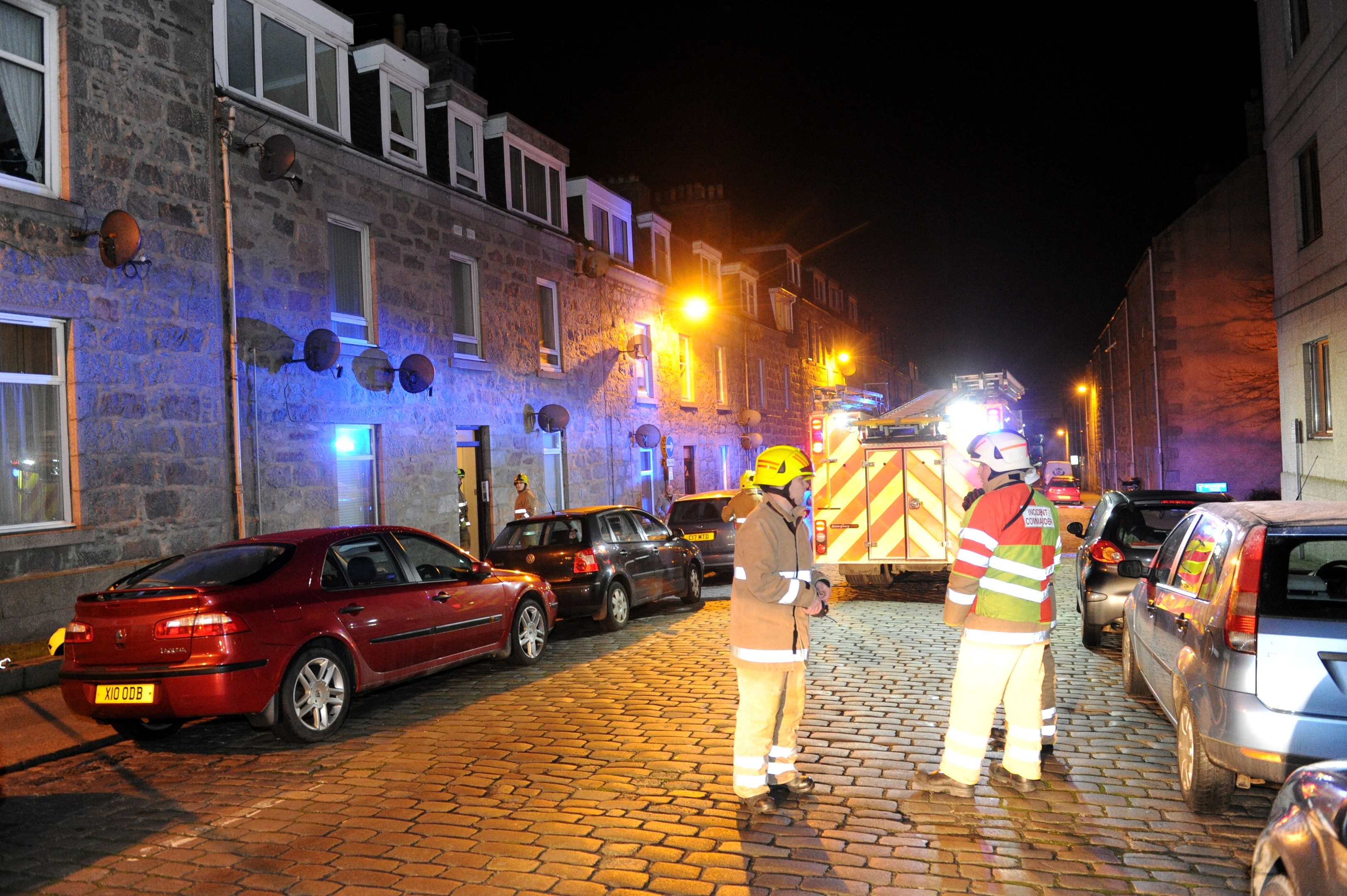 Firefighters on the scene at Richmond Street, Aberdeen