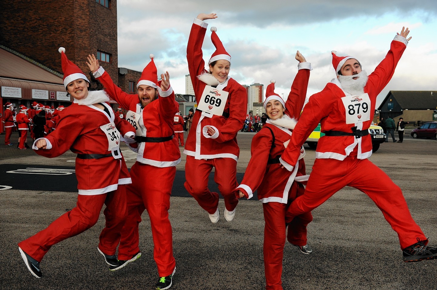 Hundreds of Santas took part in the run