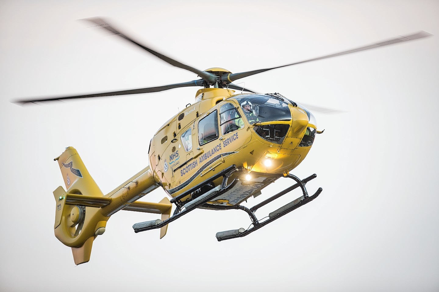 An air ambulance was called in to evacuate casualty to hospital