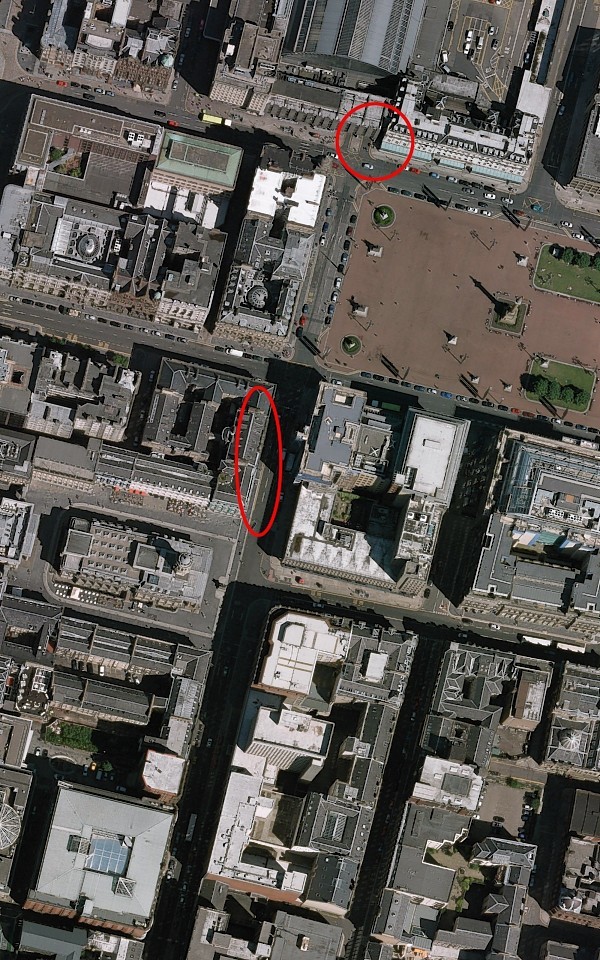 Map of Glasgow city centre shows the route the lorry took