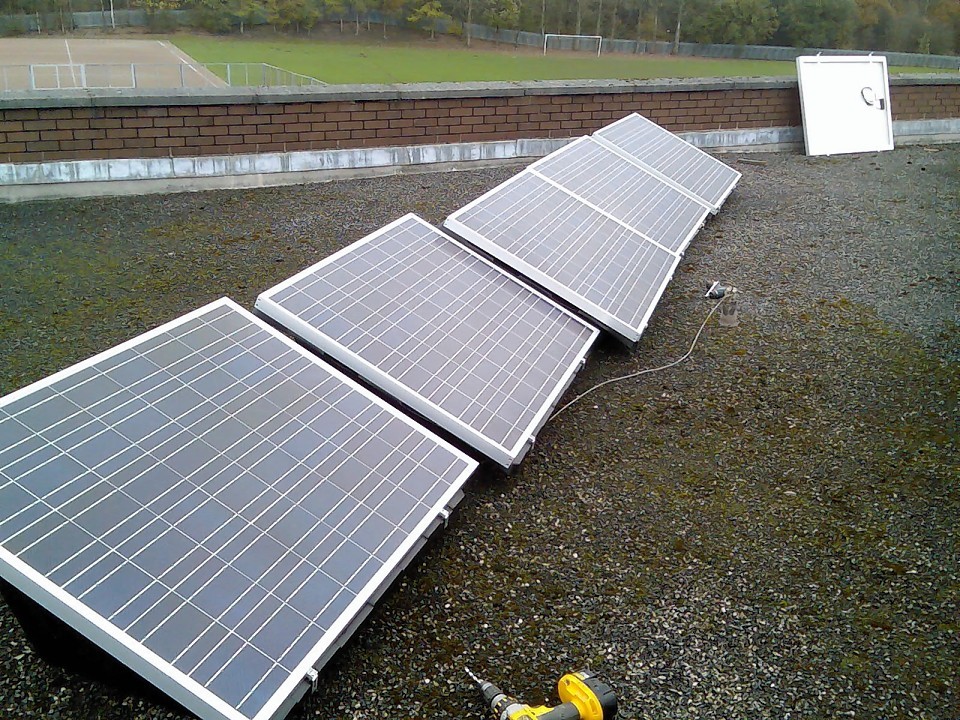 Solar panels have been installed at just two Scottish Government buildings.