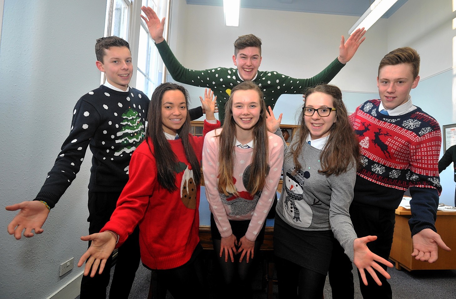 Christmas jumper day at Aberdeen Grammar school