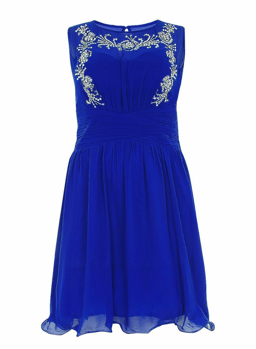 :: Little Mistress Blue Embellished Dress, £60 (www.evans.co.uk)