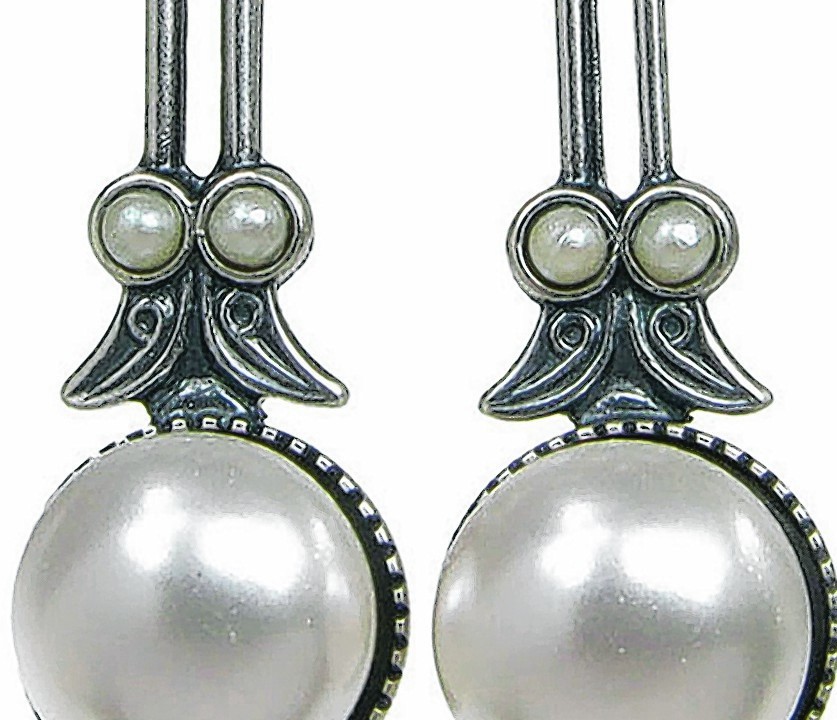 Cavendish French Twenties Style Faux Pearl And Silver Earrings, £47.50