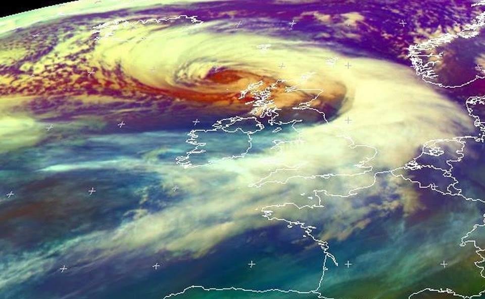 Satellite picture of the weather over Scotland