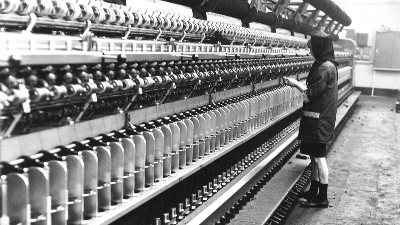 This spinning machine handles 140 cups on either side and saves a vast amount of time lot in the traditional process. 1965.