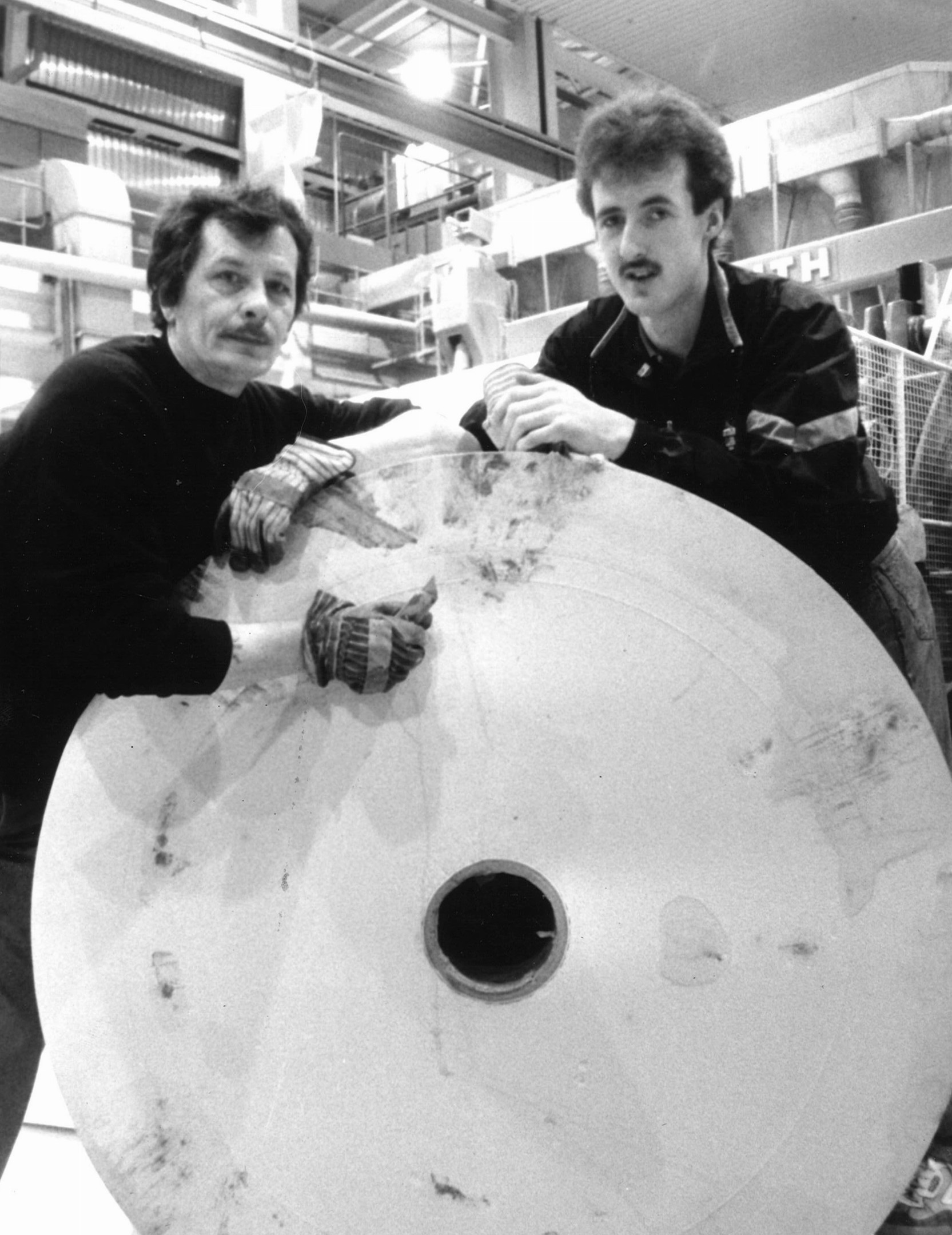 1991. Steven Ord and Joe Murray who worked at the mill were gearing up to tear through a one tonne roll of paper on Bruce Forsyth's TV show, You Bet. 
