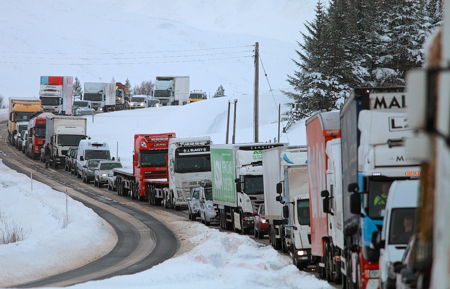 Drivers on the A9 were hit with serious delays due to today's snow