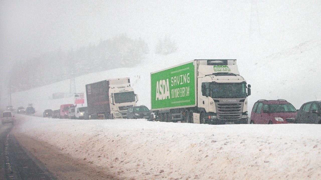 Drivers on the A9 were hit with serious delays due to today's snow
