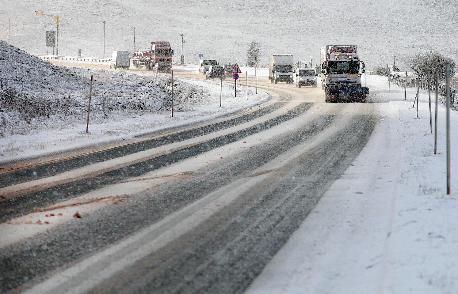 A yellow warning is in place for further snow in the north of Scotland