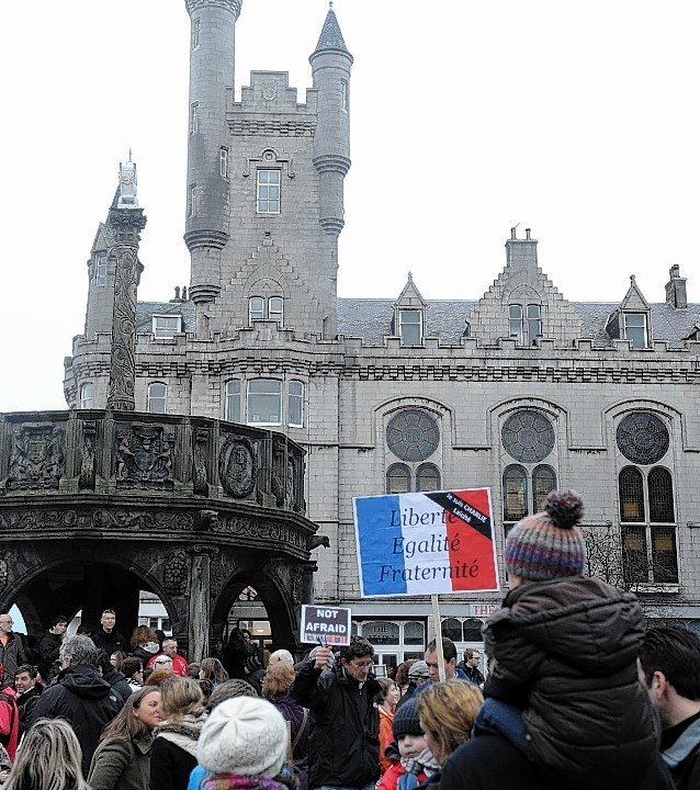 The Aberdeen rally in support of Paris