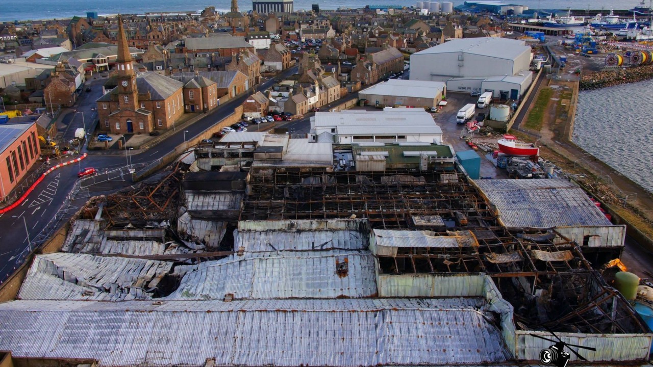 Aerial pictures show devastation caused to Peterhead Fish Factory by fire. Pictures by Best Viewed From Above