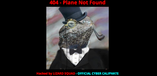 The Lizard Squad left this message for users of the Malaysian Airlines website