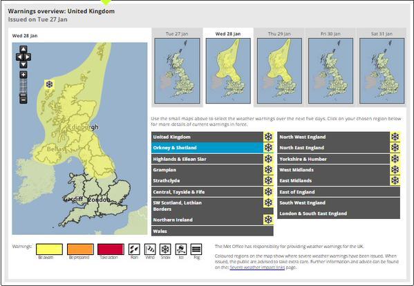 Weather warning for snow across Scotland