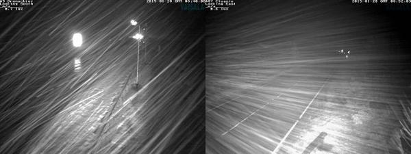 Pictures from a road camera operated by Traffic Scotland show snow on the A9