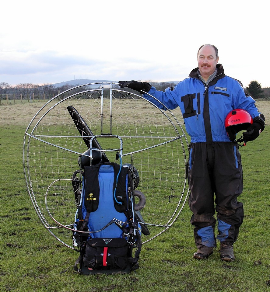 Fraserburgh 'birdman' Gordon Robertson with his paramotor