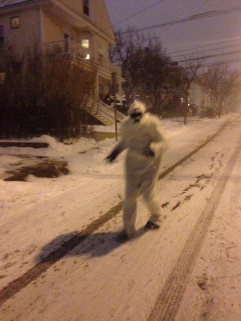 The Yeti prowling the streets of Boston