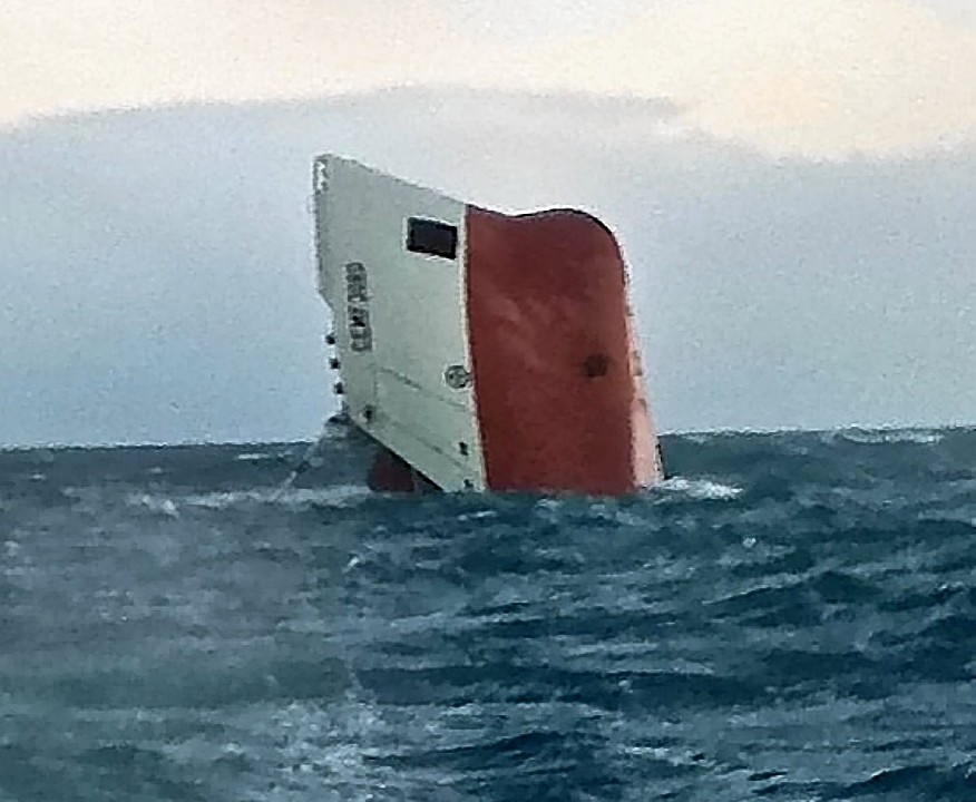 The Cemfjord was tragically spotted overturned by a passing ferry