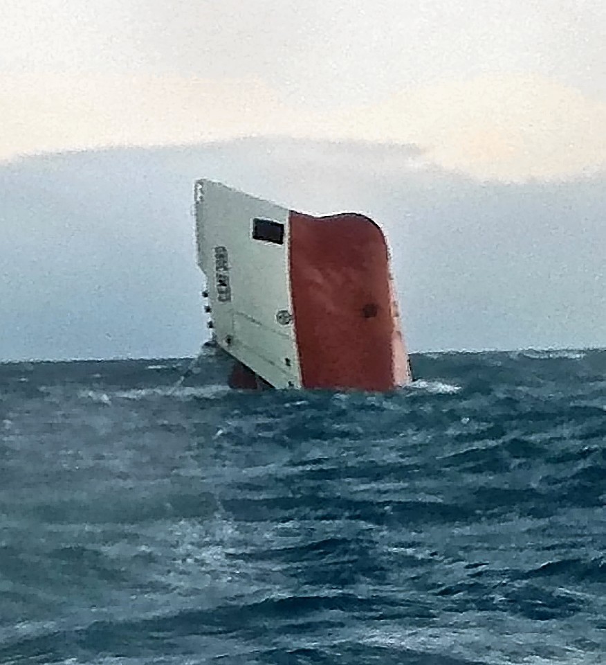 The Cemfjord was tragically spotted overturned by a passing ferry