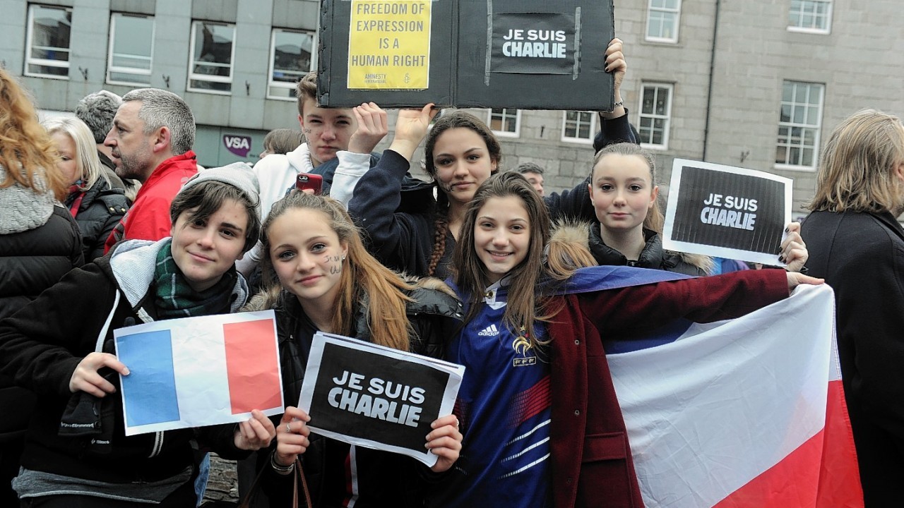 The Aberdeen rally in support of Paris