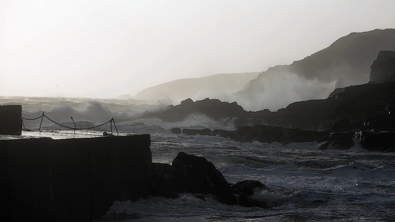 Cove Bay saw some quite stunning weather and waves today as storms battered the north of Scotland
