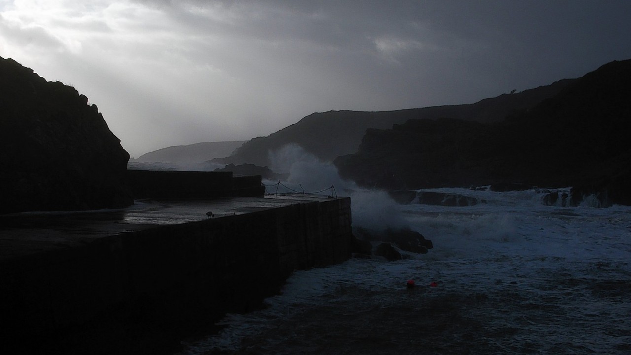 Cove Bay saw some quite stunning weather and waves today as storms battered the north of Scotland