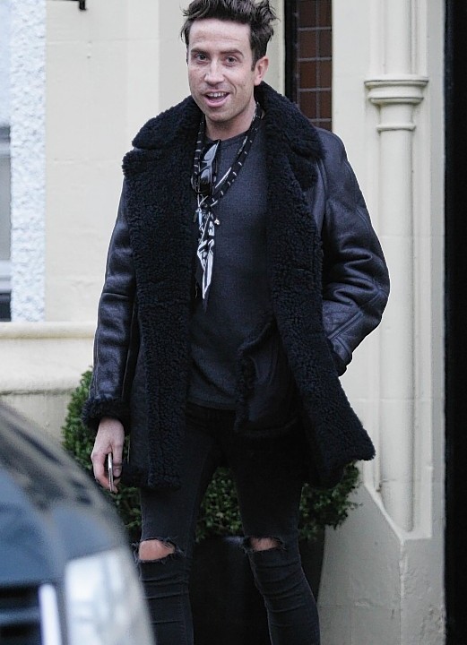 Nick Grimshaw outside the hotel