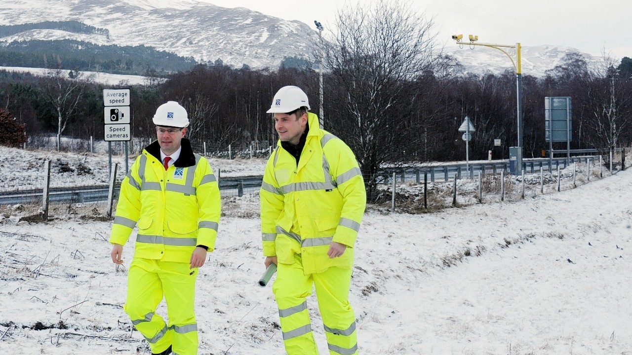 Scottish Government Transport Minister Derek Mackay yesterday visited ground investigation works at Kincraig