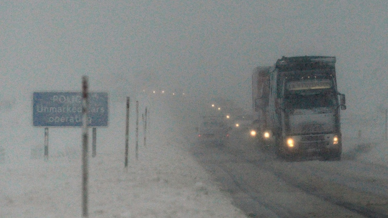 Drivers struggled at the Drumochter Pass on the A9  as the snow closed in