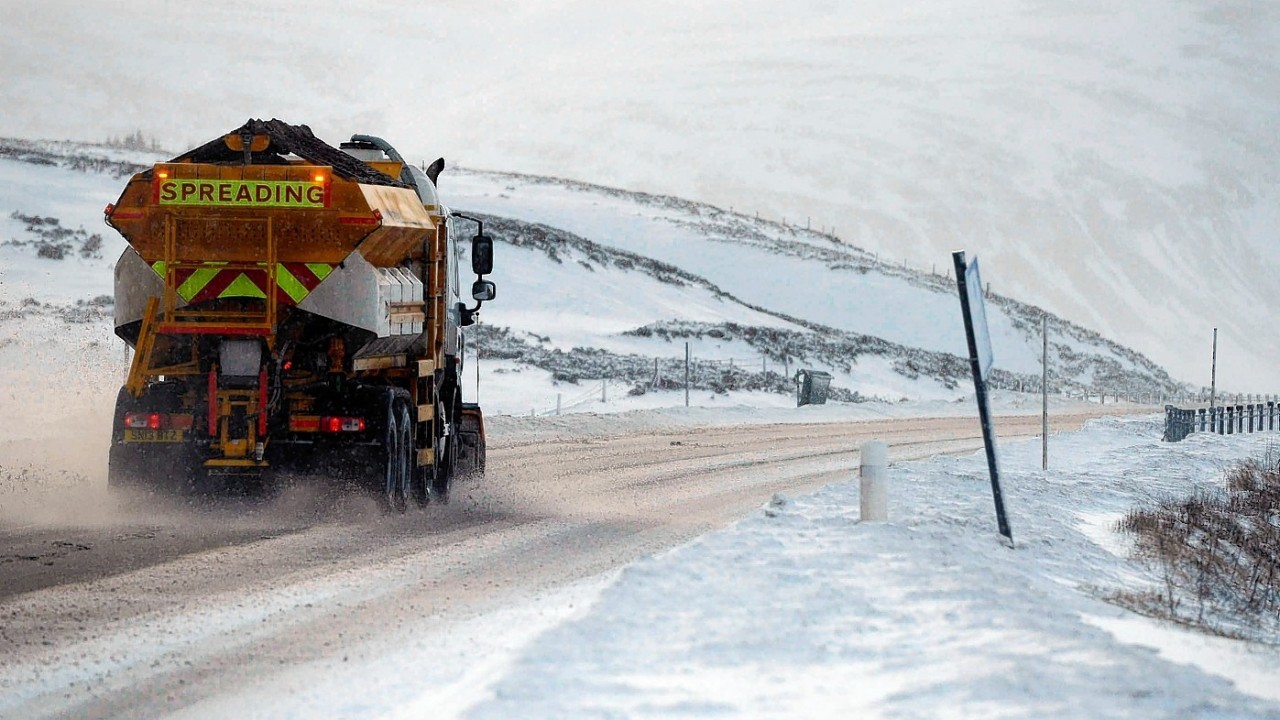 The snow returned with a vengeance as shown here on the A9