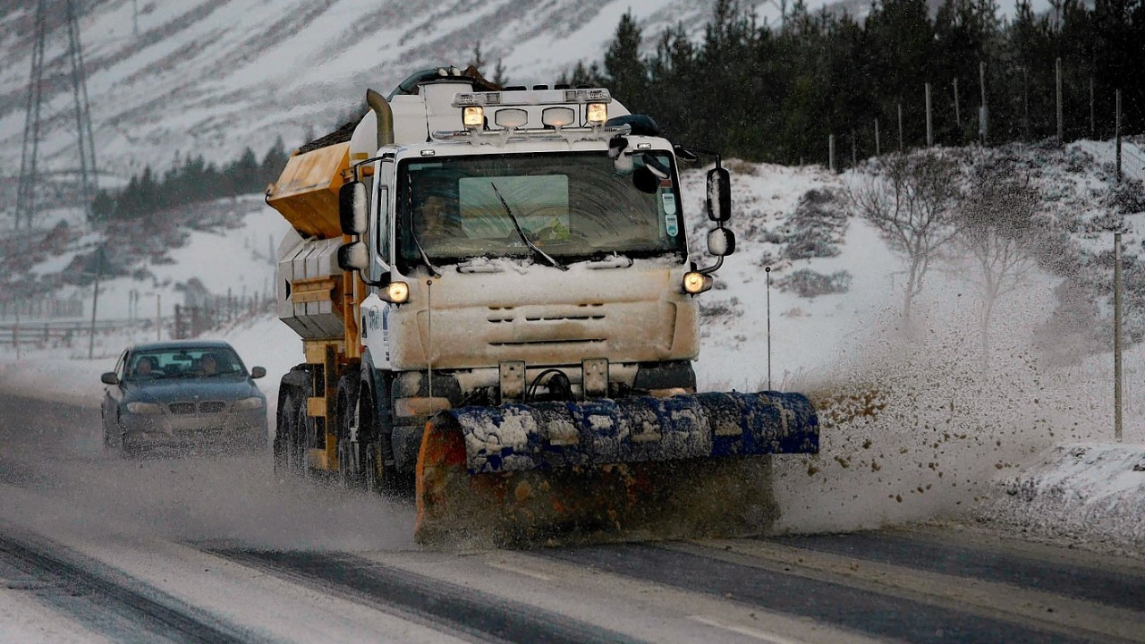 The snow returned with a vengeance as shown here on the A9
