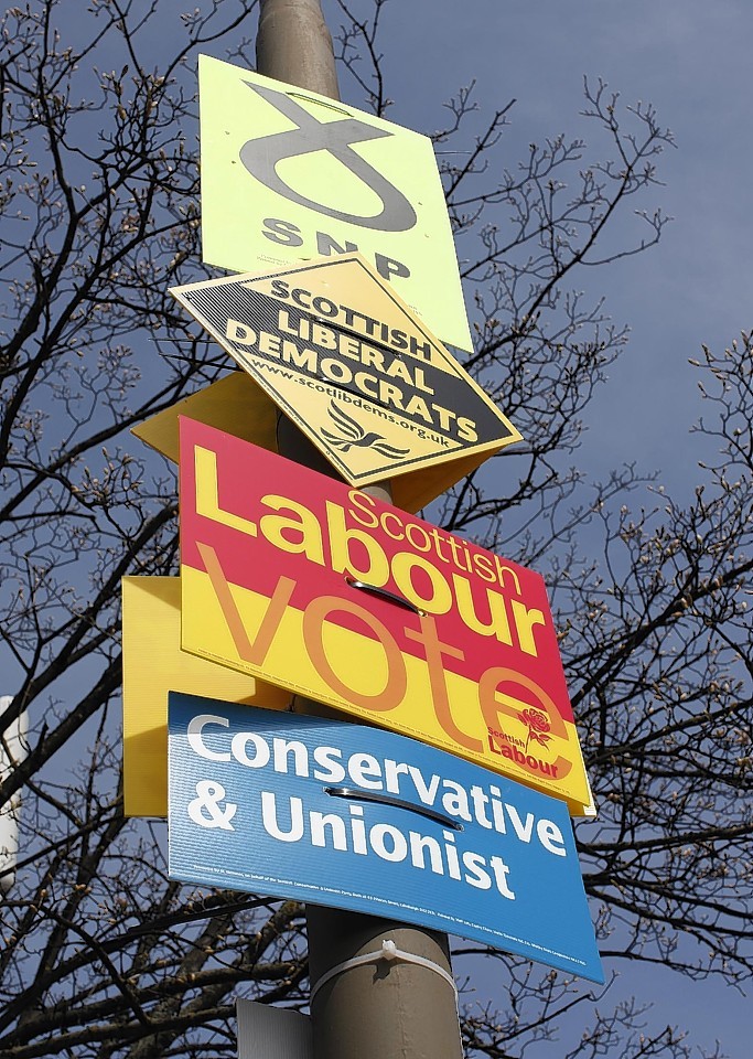 Election posters on lampost