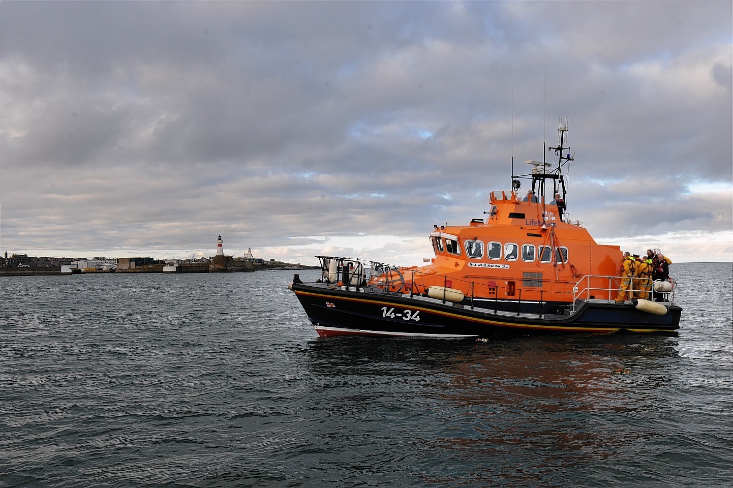 Fraserburgh lifeboat in action.