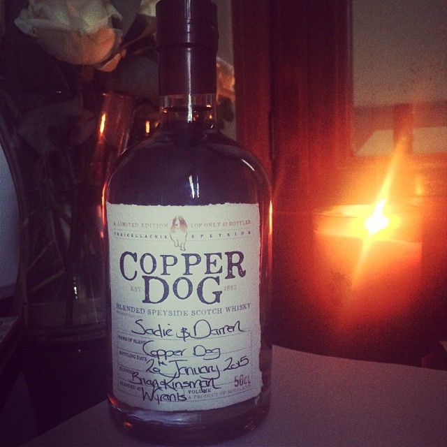 A personalised whisky bottle at the hotel for Sadie Frost and her partner