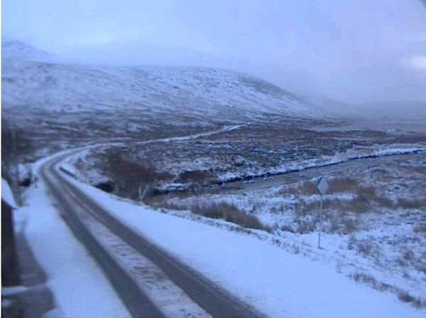 Wintry scenes on the A838 near Kincloch. Picture by Highlands roads via Twitter