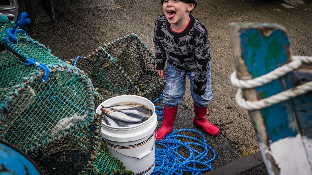 John Maclean, 4, learns about fishing from an early age