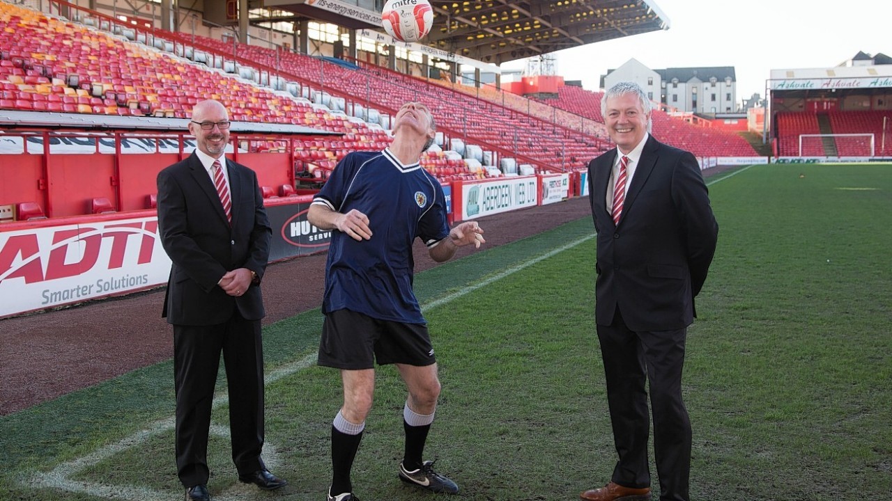 Jim Murphy shows off his football skills