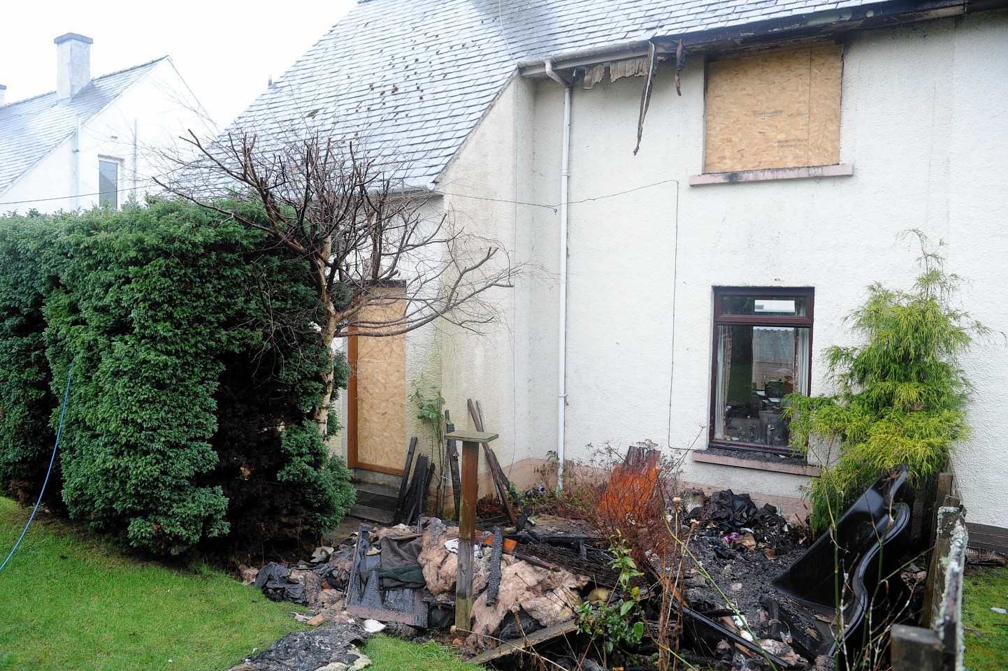 The scene following the Lochend house fire
