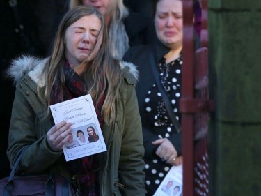 Mourners leave St Patrick's RC Church in Dumbarton