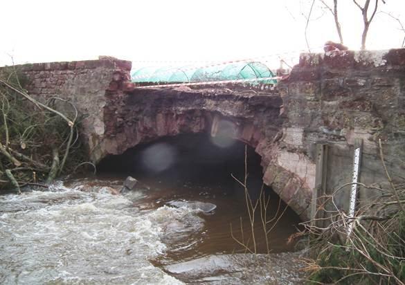 Damage to the bridge at Newhall