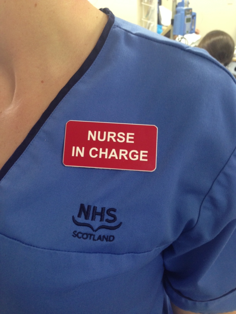 Red badges will clearly identify the nurse in charge