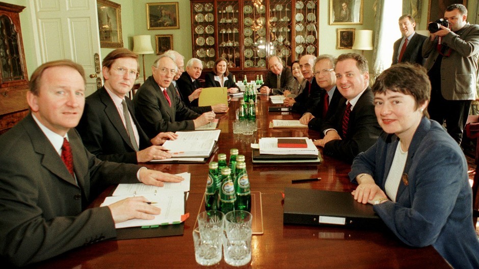 Donald Dewar led the first meeting of the new Scottish Executive cabinet in 1999