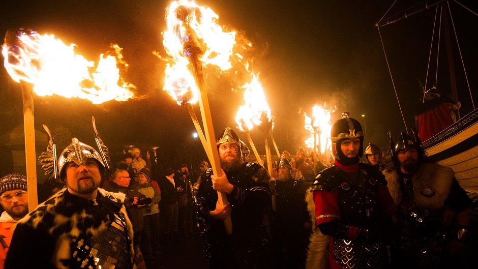 The Up Helly Aa Viking festival on Shetland, attracts visitors from around the world each year.