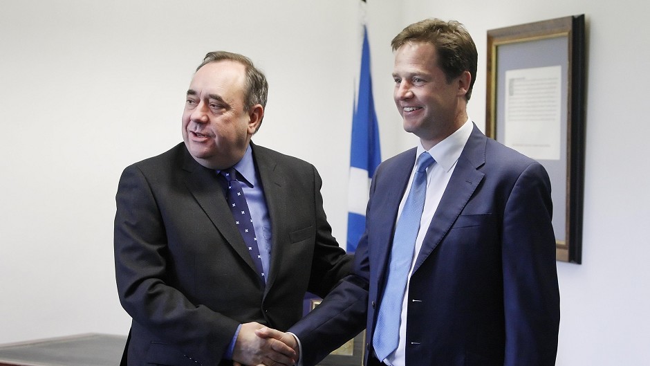Nick Clegg vowed to back efforts to foil Alex Salmond's bid for a Westminster seat