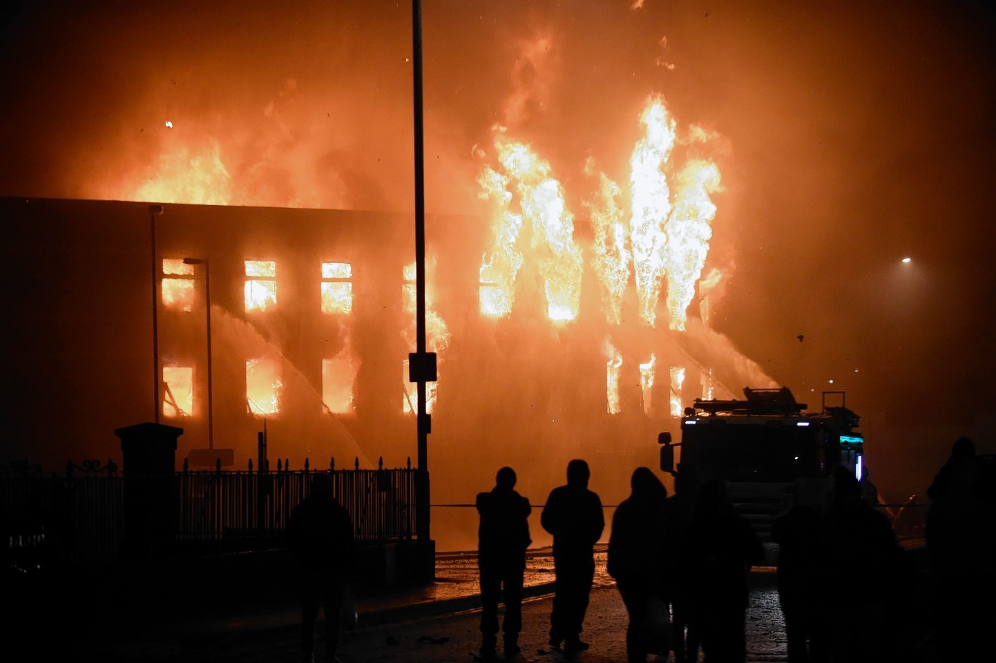 The fire tore through two buildings 